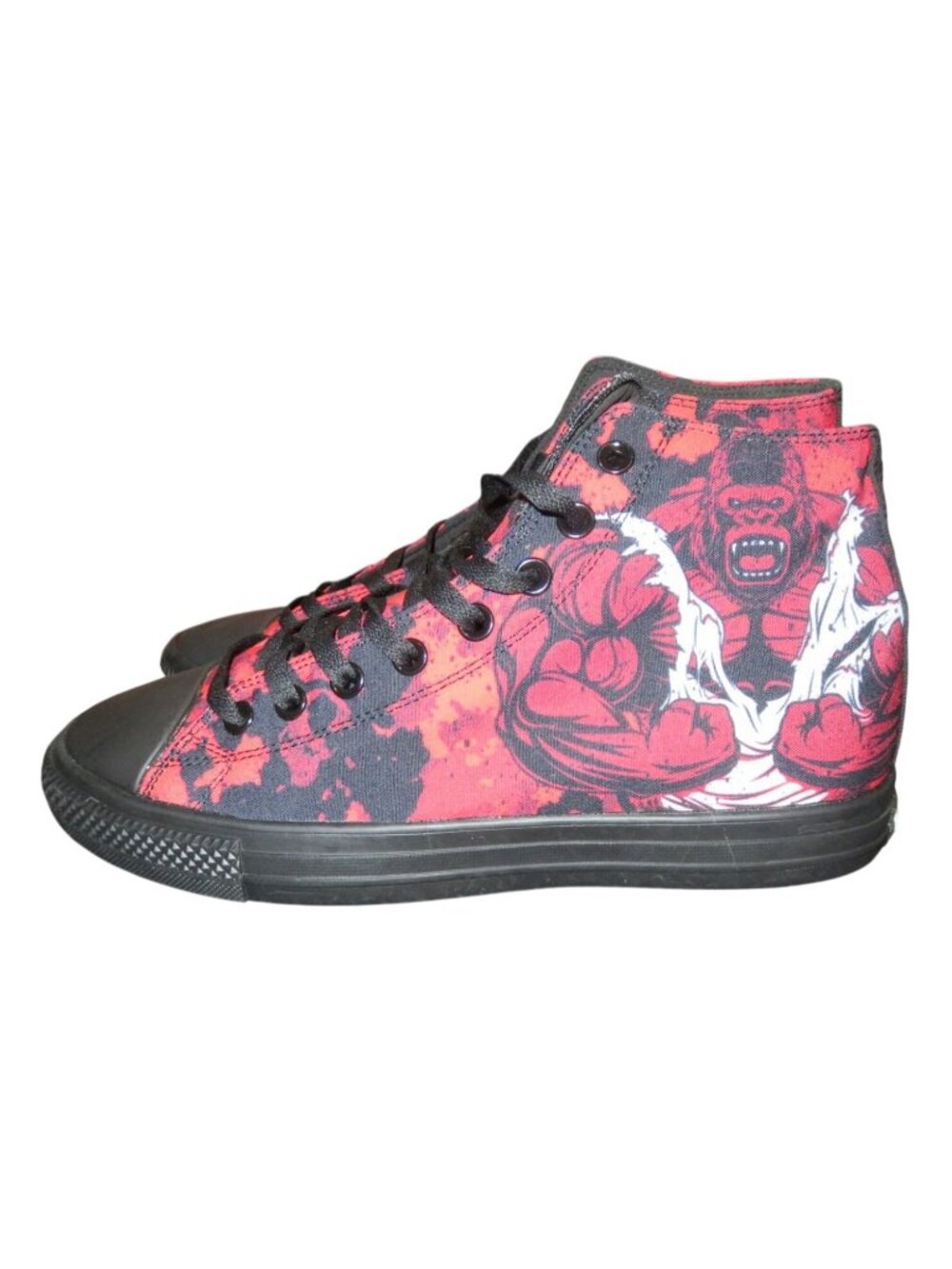 RAAD Shop Red Camo Gorilla High Top Canvas Sneakers men 9.5 women 11 Memory Foam